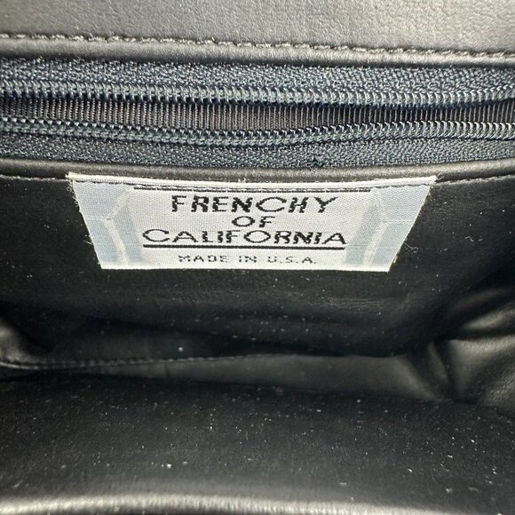 Frenchy of California Shoulder Handbag Gray Brown Leather Purse - Picture 3 of 9
